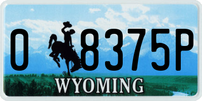 WY license plate 08375P