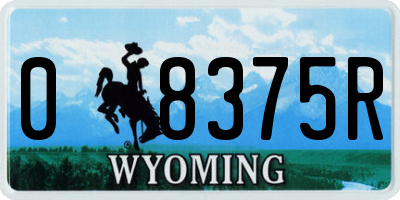 WY license plate 08375R