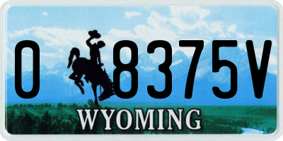 WY license plate 08375V
