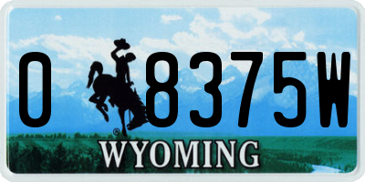 WY license plate 08375W