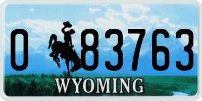 WY license plate 083763