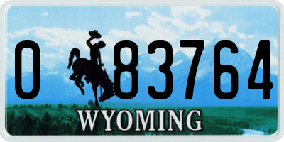 WY license plate 083764