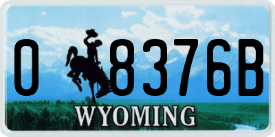 WY license plate 08376B
