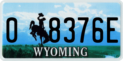 WY license plate 08376E