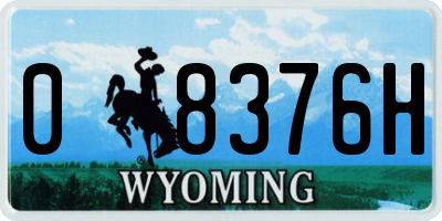 WY license plate 08376H