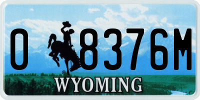 WY license plate 08376M