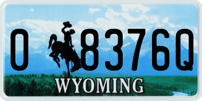 WY license plate 08376Q
