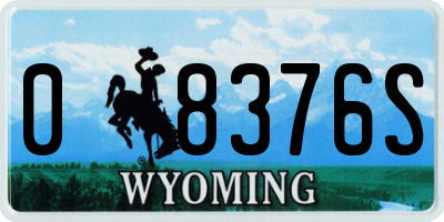 WY license plate 08376S
