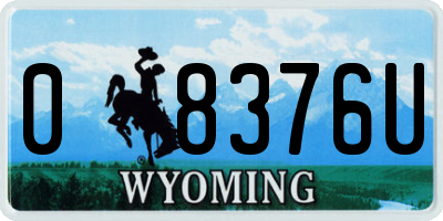 WY license plate 08376U