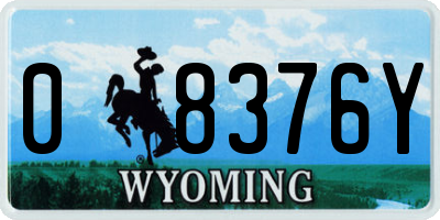 WY license plate 08376Y