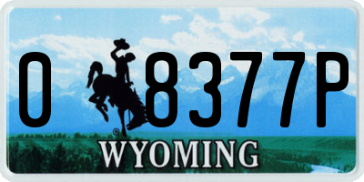 WY license plate 08377P