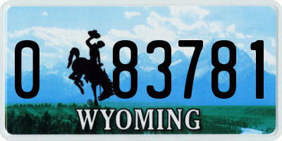 WY license plate 083781
