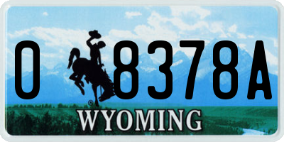 WY license plate 08378A