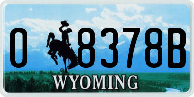 WY license plate 08378B