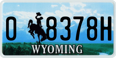 WY license plate 08378H