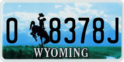 WY license plate 08378J