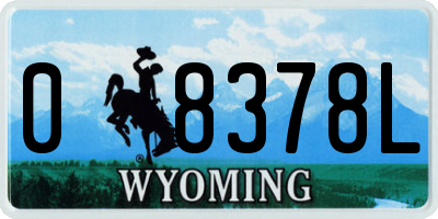 WY license plate 08378L