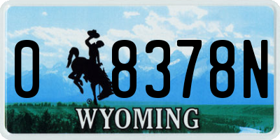 WY license plate 08378N
