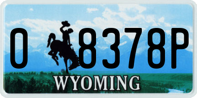 WY license plate 08378P