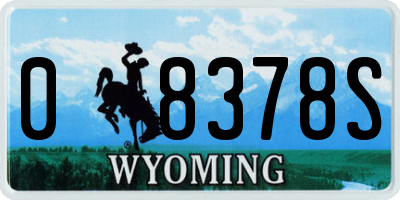 WY license plate 08378S