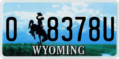 WY license plate 08378U