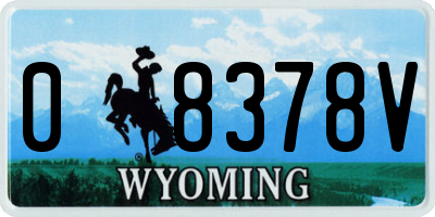 WY license plate 08378V