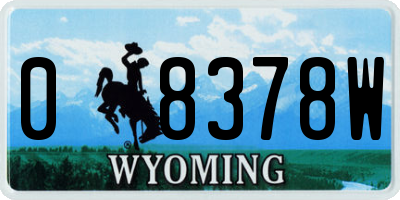 WY license plate 08378W