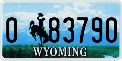 WY license plate 083790