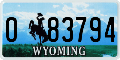 WY license plate 083794
