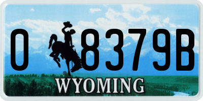 WY license plate 08379B
