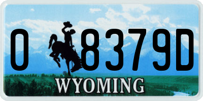 WY license plate 08379D