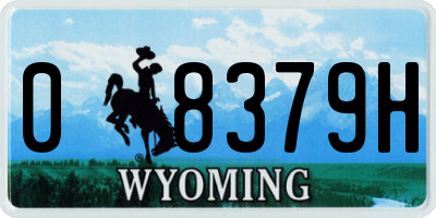 WY license plate 08379H