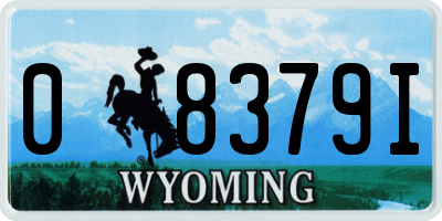 WY license plate 08379I