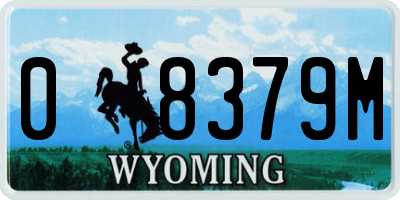 WY license plate 08379M