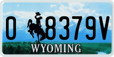 WY license plate 08379V