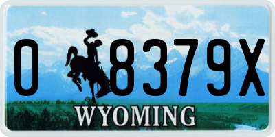 WY license plate 08379X