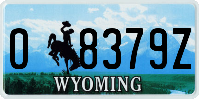 WY license plate 08379Z