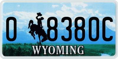 WY license plate 08380C