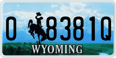 WY license plate 08381Q