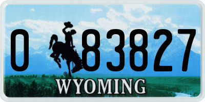 WY license plate 083827