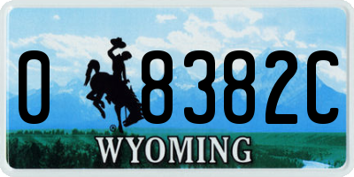 WY license plate 08382C
