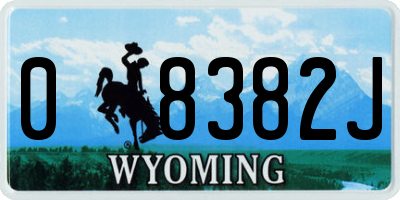 WY license plate 08382J