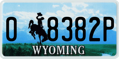 WY license plate 08382P