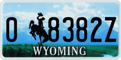 WY license plate 08382Z