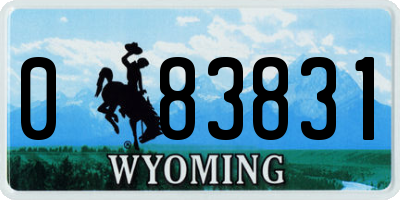 WY license plate 083831