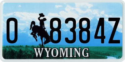 WY license plate 08384Z