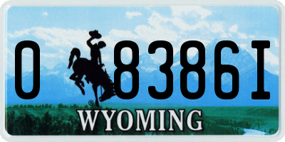 WY license plate 08386I
