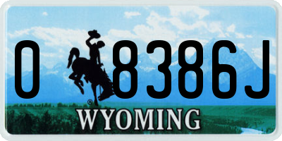 WY license plate 08386J
