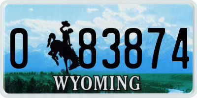 WY license plate 083874