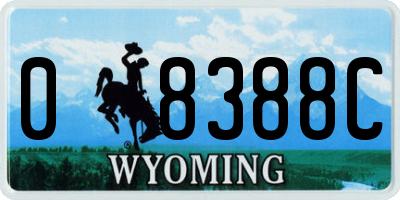 WY license plate 08388C